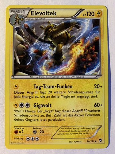 Pokemon Elevoltek 30111 Fliegende Fäuste Rare DE NM-Mint
