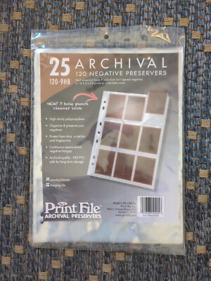 Print File 25 Archival 120 Negative Print Preservers 120-9HB Collectable Cards
