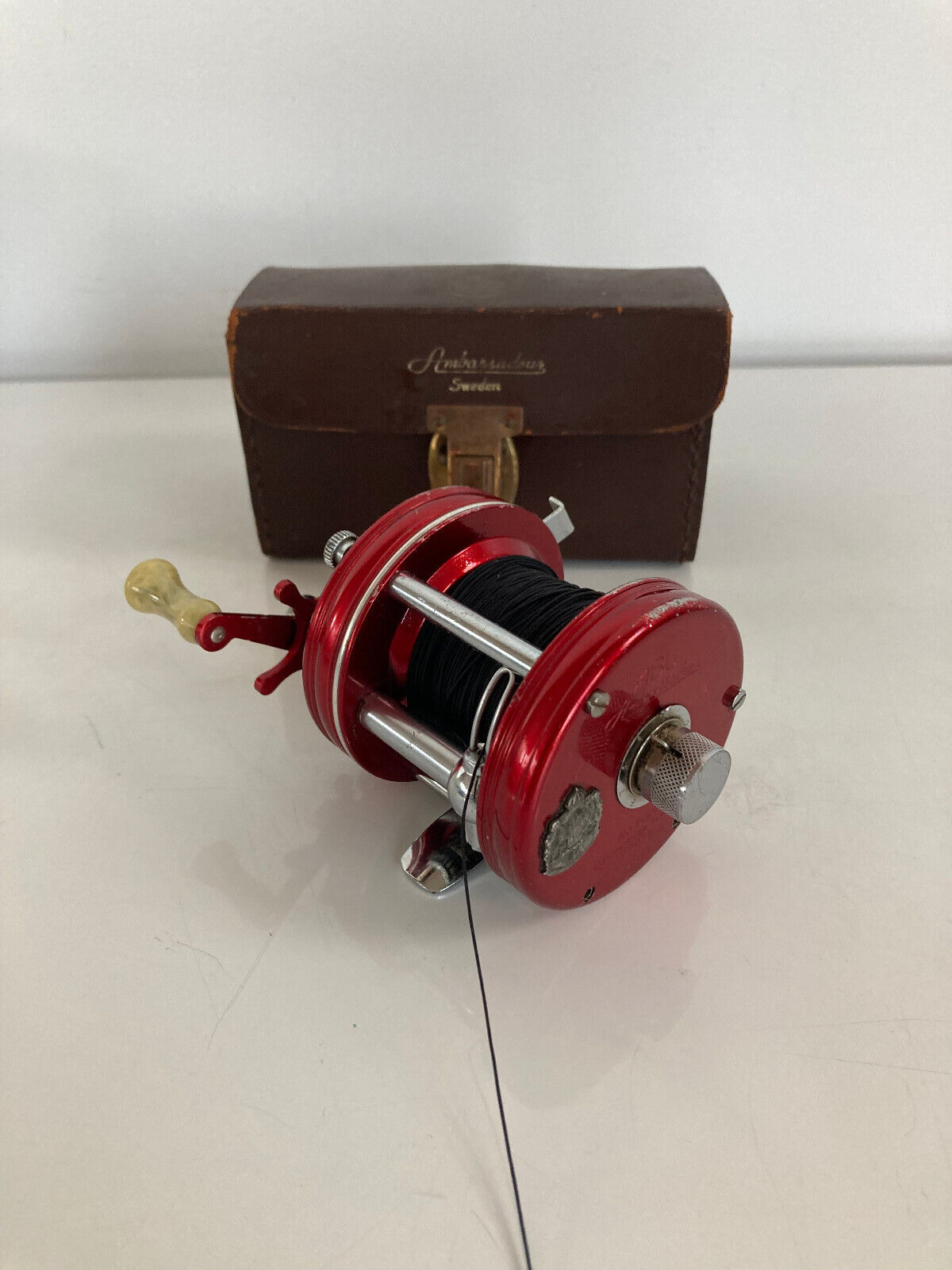 Vintage Abu Ambassadeur 5000 Red Fishing Reel & Case Early Vintage Abu Ambassadeur 5000 Red Fishing Reel & Case Early