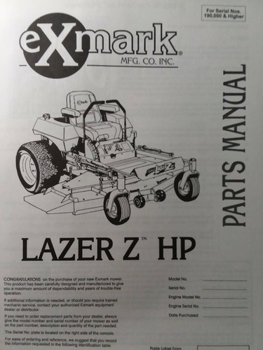 eXmark Lazer Z HP Zero-Turn Comm Riding Lawn Mower Parts