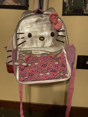 Hello Kitty Kids Bow & movable Glitter Print 17'' Laptop Backpack School Book Bag