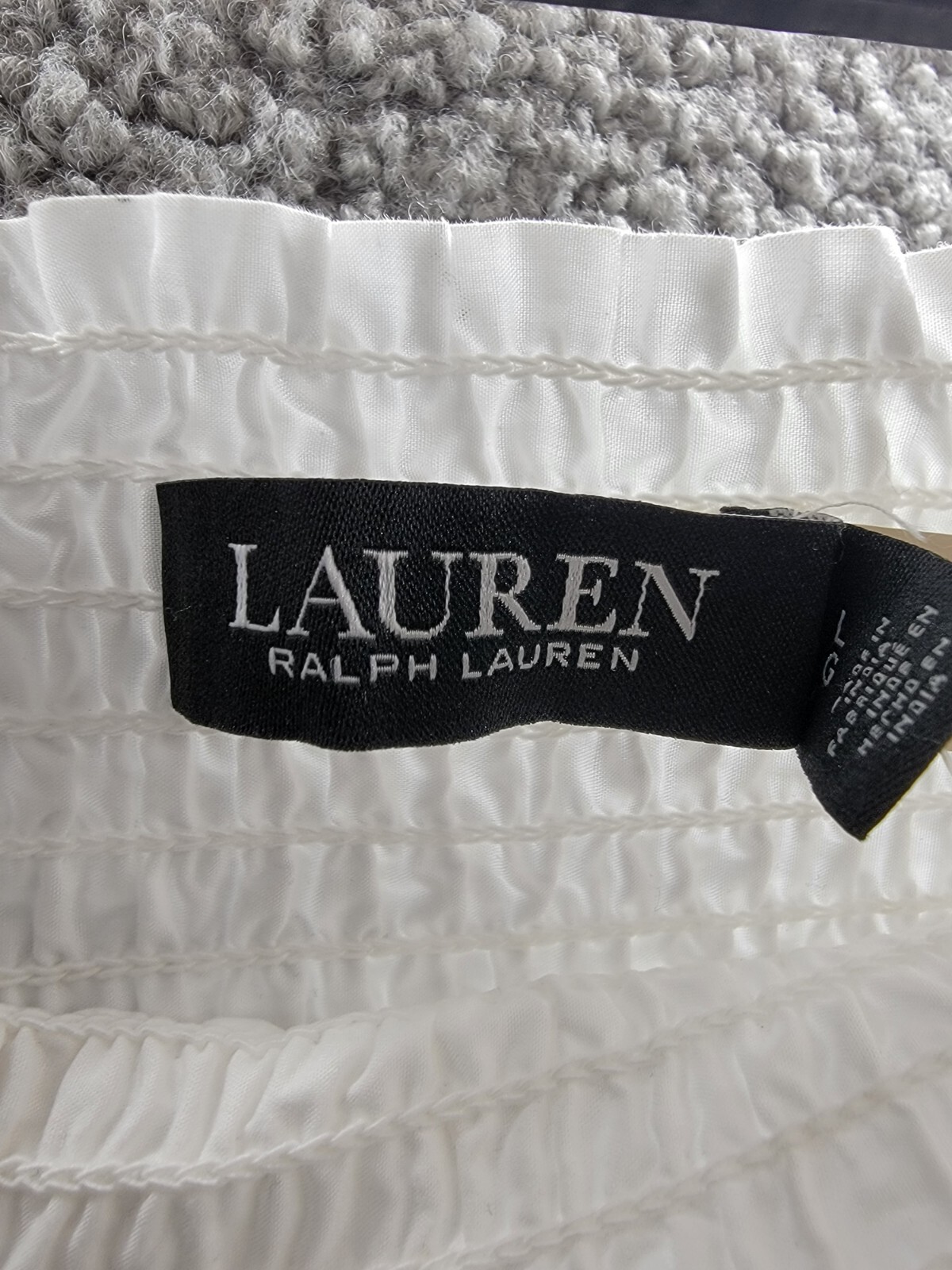 Lauren Ralph Lauren Lace-Trim A-Line Miniskirt Women's L White Elastic Waist - Picture 8 of 16