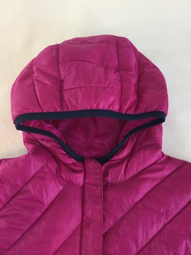 Columbia Girls Puffer Jacket Coat Medium 10/12 Fuchsia Pink Hooded Full Zip