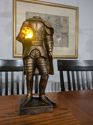 Halloween Martha Stewart Lightup Headless Horseman Pumpkin Head Statue