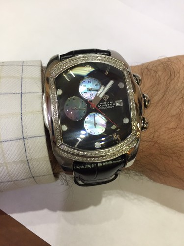 Pre-owned Aqua Master Jojo Lupah St Steel Man Watch 1.50ct Real Diamonds