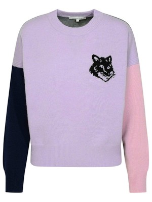 Pre-owned Maison Kitsuné 'fox Head' Lilac Wool Sweater In Purple