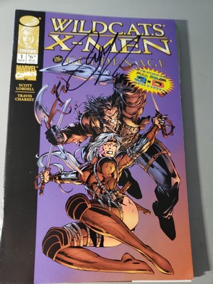 Image/Marvel - WildCats/X-Men #1 - Golden Age 3D - Signed Scott Lobdell - No COA