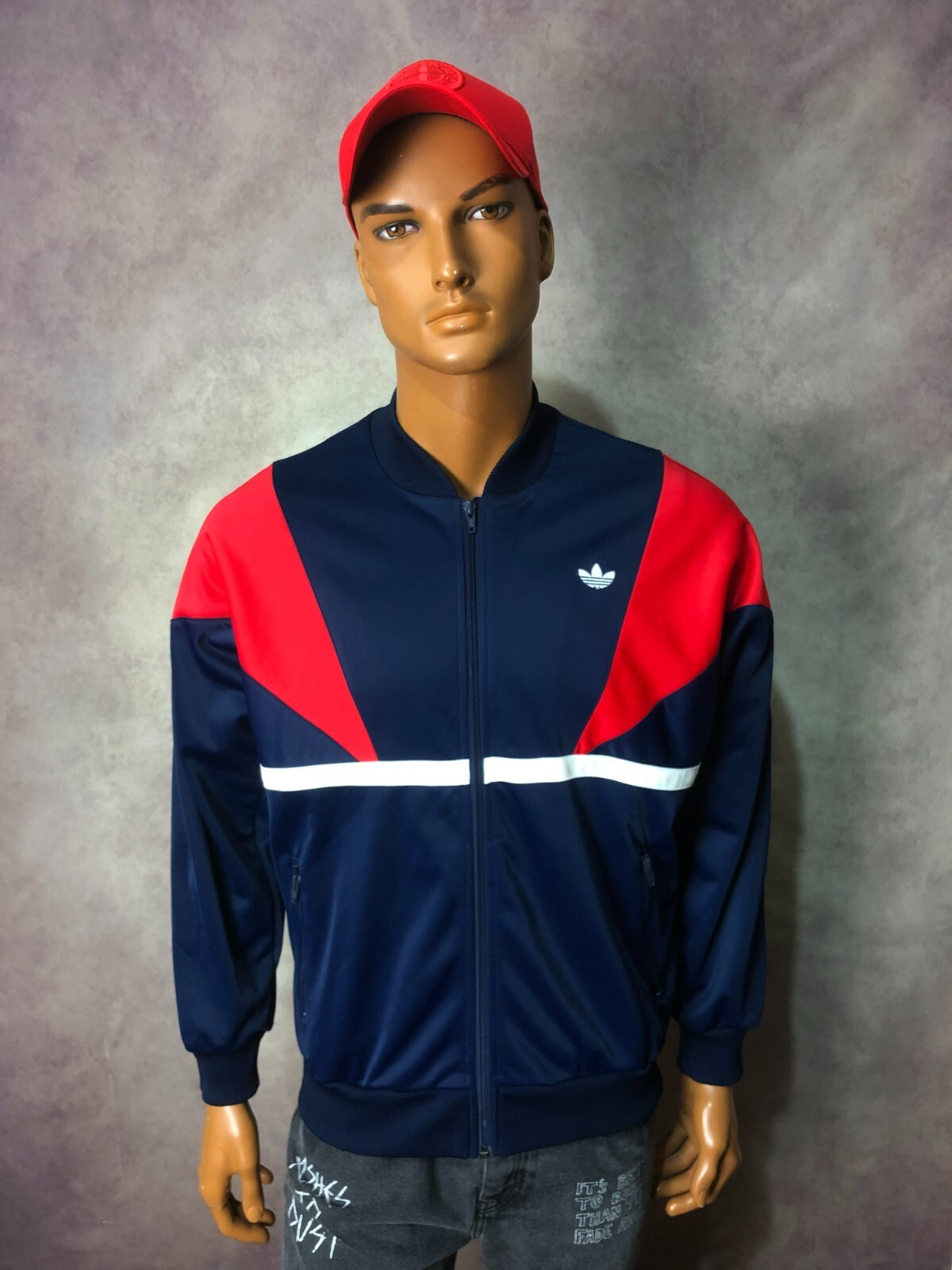 Vintage 80s Adidas ATP West Germany Navy Red Tennis Track