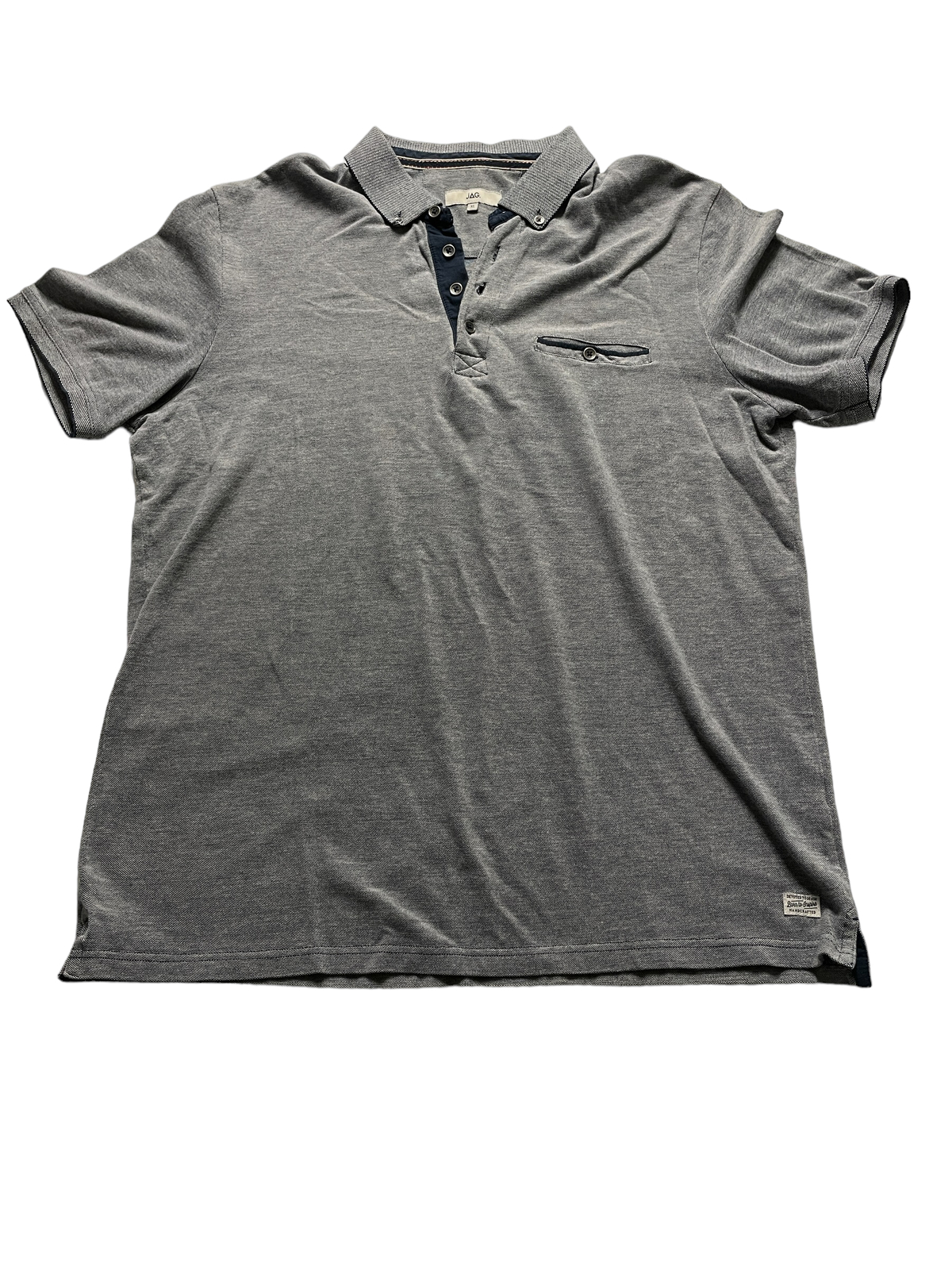 Jag Short Sleeve Grey Mens Polo Top Size XL
