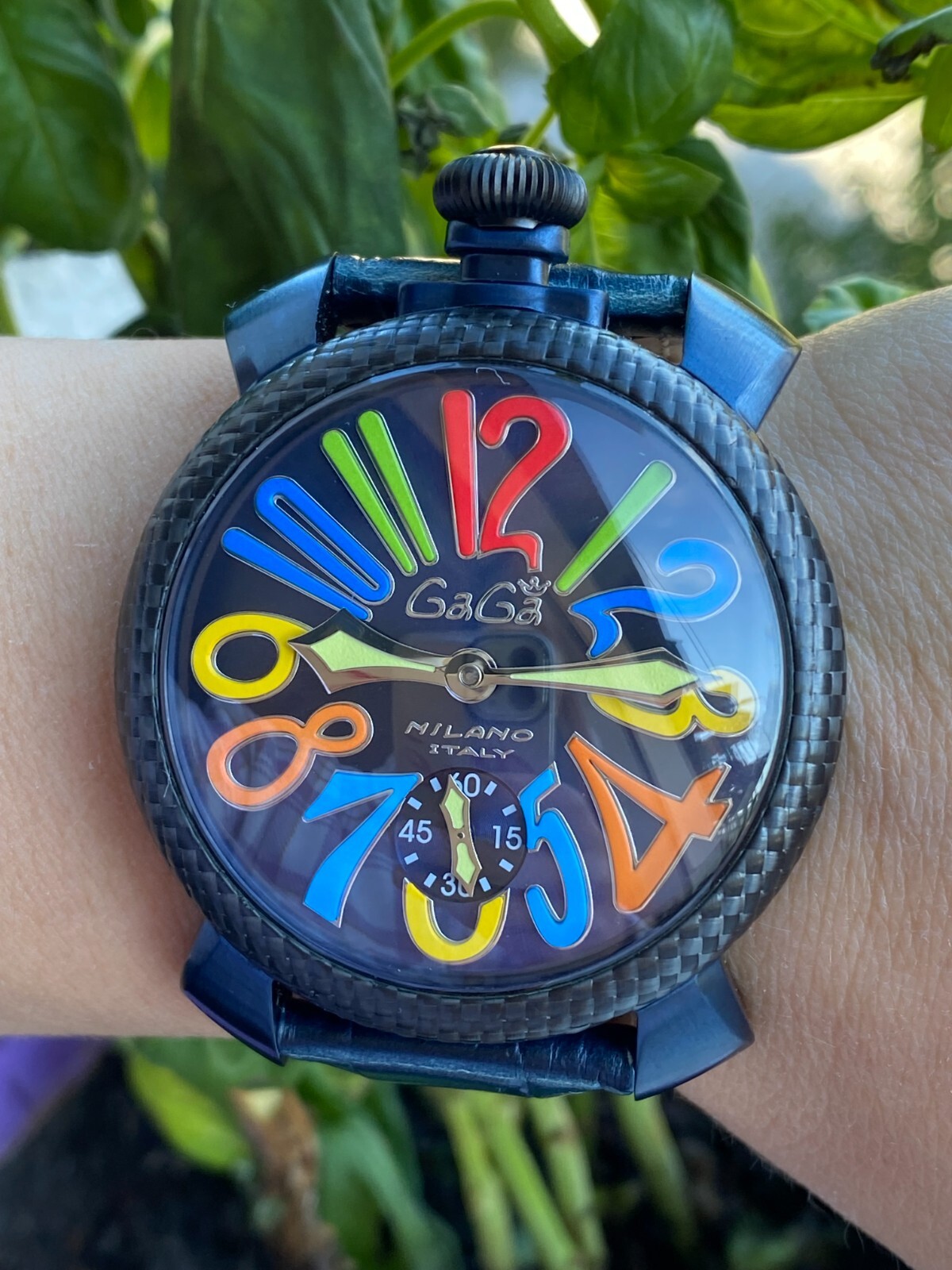 GaGa Milano Watch Multicolor Manual Carbon Fibre Mens 48mm GaGa Milano Watch Multicolor Manual Carbon Fibre Mens 48mm