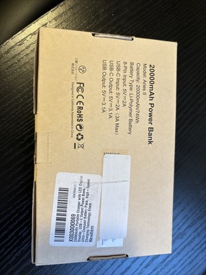 Aries II, 20000 mAh power bank, never used, comes with usb-c and usb cable