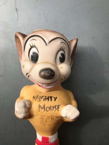 Mighty Mouse scarce vinyl doll early  stands fine TerryToons doll