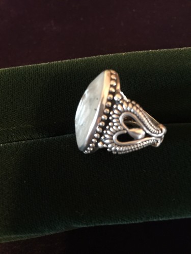 Carolyn Pollack Mother Of Pearl Doublet Sterling Heart Design Ring Size 7.5