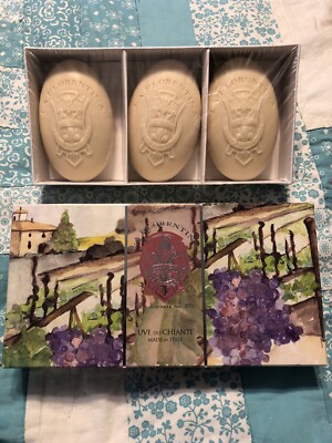 New Box La Florentina UVE del CHIANTI Grapes Hand Made 3 Soap Bars Italy Retired