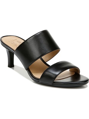 

NATURALIZER Женские черные кожаные шлепанцы Tibby Kitten Heel Heel Slip On, Черный, G9649L5