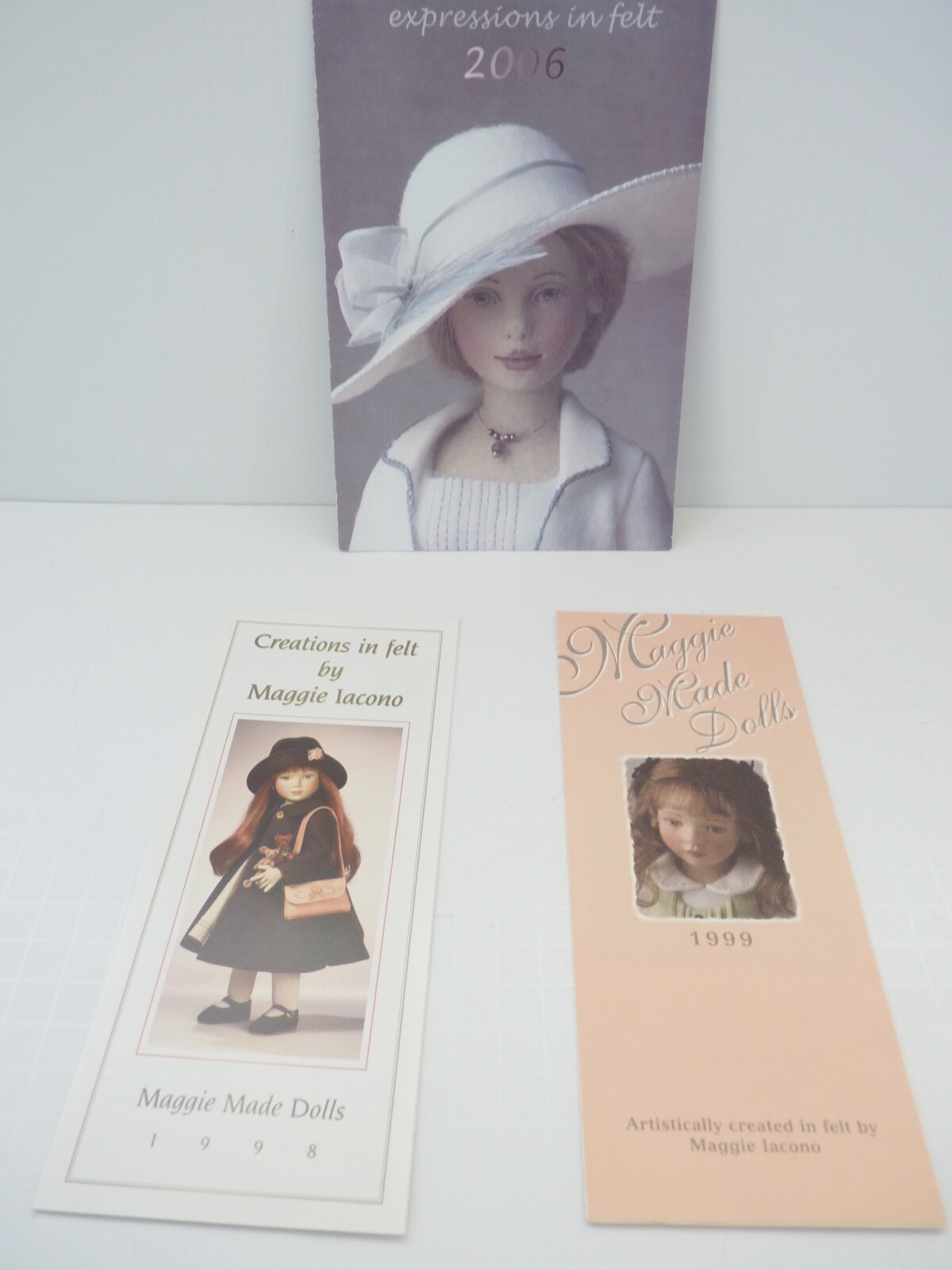 Collection of Maggie Iacono Felt Doll Literature, Catalogs and Photos 98, 99, 02