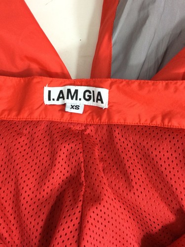 I.AM.GIA Red /Gray Reflective Trim High Waist Nylon Lined Cargo Pants w/Belt XS