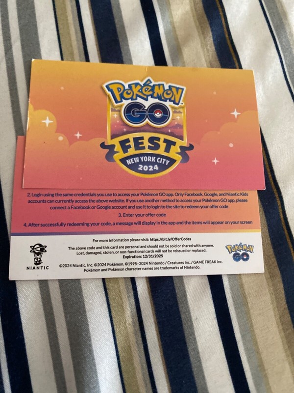 Pokémon GO Fest 2024 Event Exclusive In-Game Code