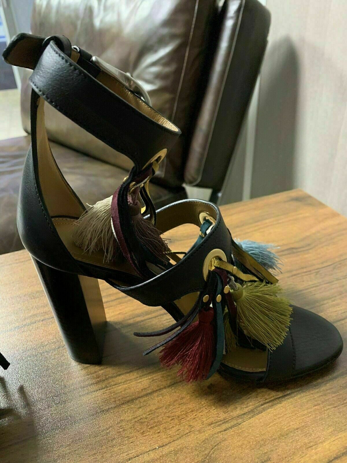 Pre-owned Chloé Chloe Iconic Miki Court Shoes Heels Sandals Shoes Mules Sandals 37 In Black