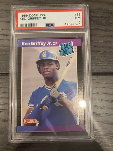 1989 DONRUSS KEN GRIFFEY JR. ROOKIE ERROR PSA 7 NO DOT AFTER