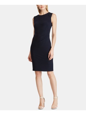 

Женское темно-синее кружевное платье до колена RALPH LAUREN с круглым вырезом на работу, Navy