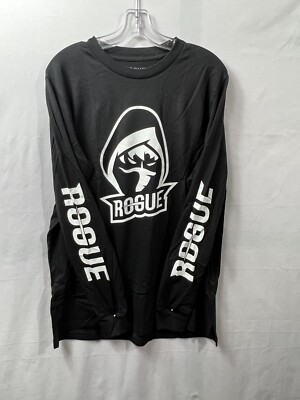 Meta Threads Black Rogue Gaming Long Sleeve T-Shirt Men s Size Medium New!