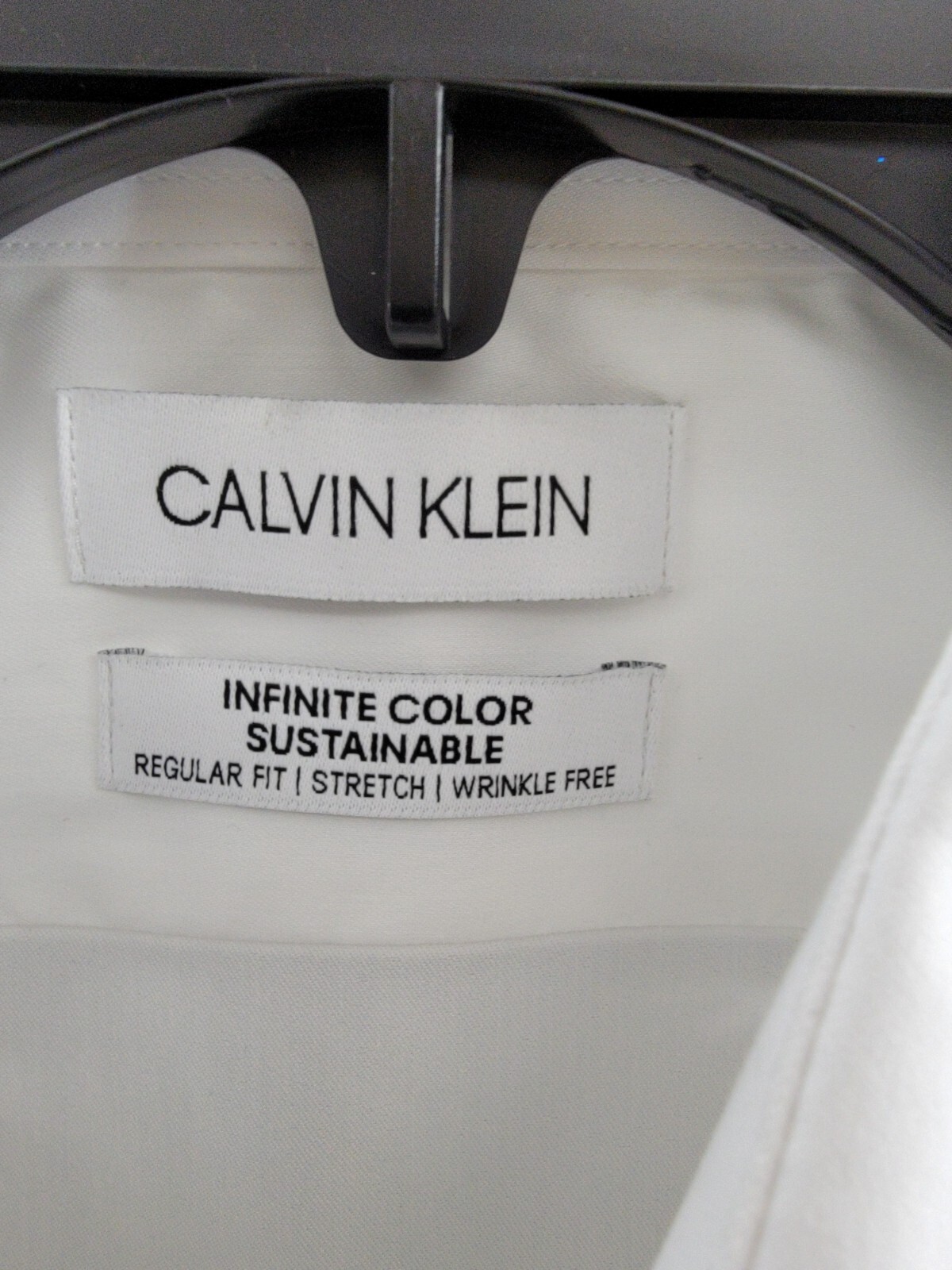 Calvin Klein Infinite Color Regular Fit Dress Shirt Men's L 34/35 16-16.5 White - Picture 16 of 17