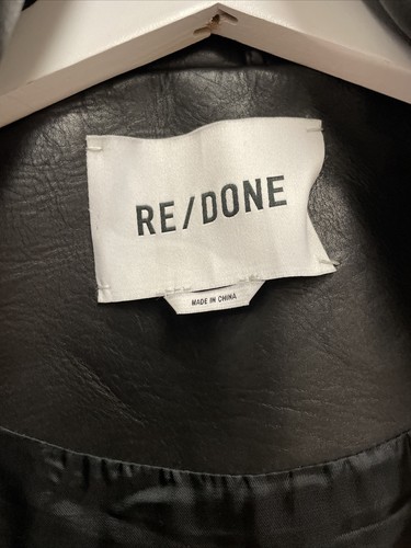 Pre-owned Re/done Re Done, Leather Fringe Jacket Women Size S Black Cropped Clubwear Crop