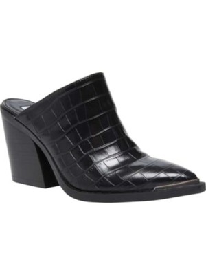 

STEVE MADDEN Женские черные босоножки без каблука с крокодиловой полоской Alanna Toe Block Heel Slip On, Черный, ALAN05S1