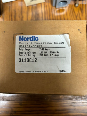 Nordic 3113C13 Current Sensitive Relay 7-28 Amp .5-2.5 Trip Range