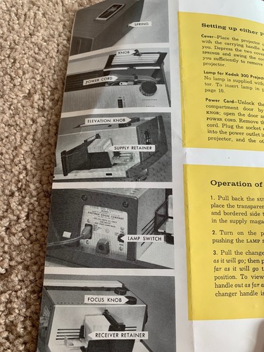 Vintage Kodak 300 Projector Instruction Booklet 11 Pages