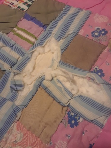 Vintage Handmade Stitched Quilt square designs.