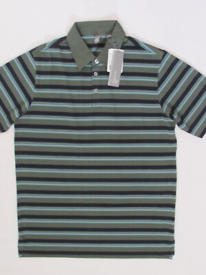 NEW MEN S ASHWORTH GOLF PERFORMANCE STRIPE POLO, SIZE MEDIUM, PICK A COLOR