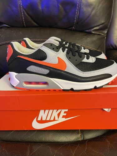 nike air max 90 trainers black radiant red white wolf grey