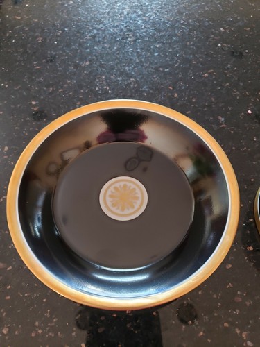 Richard Ginori Black Visconte Cup and Saucer