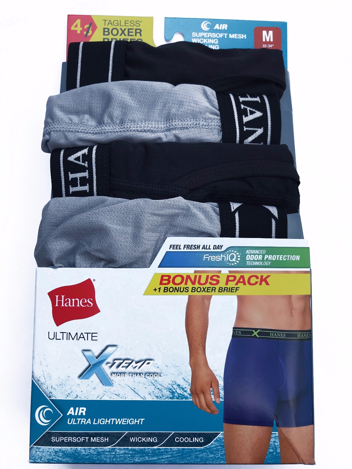 hanes x temp boxer shorts