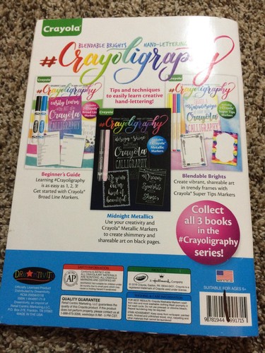 Crayola Crayoligraphy Blendable Brights Hand Lettering Book. NEW!