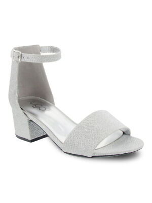 Женские босоножки SUGAR с серебряным блеском и блестками Noelle на блочном каблуке с круглым носком, 8,5 М