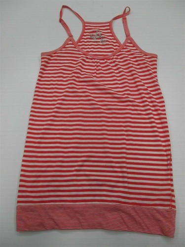 WEST COAST VINTAGE T7735 Women's Size S Scoop Neck Stripe White/Coral Tank Top