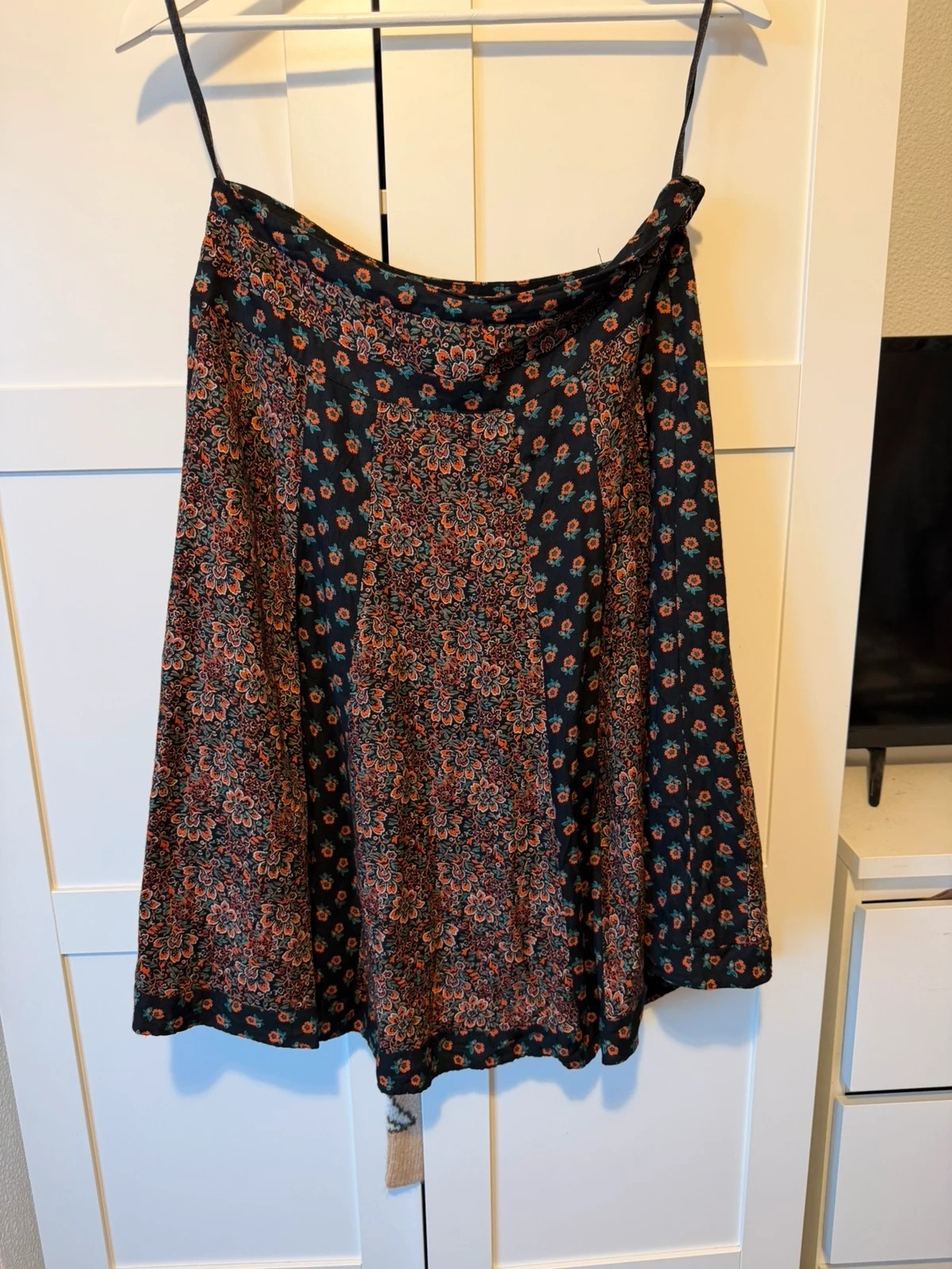 Vintage Y2K Monsoon bohemian-style floral paisley size 12 knee length festival