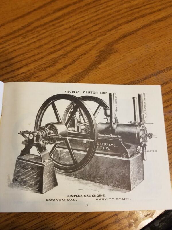 SIMPLEX GAS ENGINE OIL WELL SUPPLY COMPANY HITTMISS FRICTION CLUTCH REPRINT