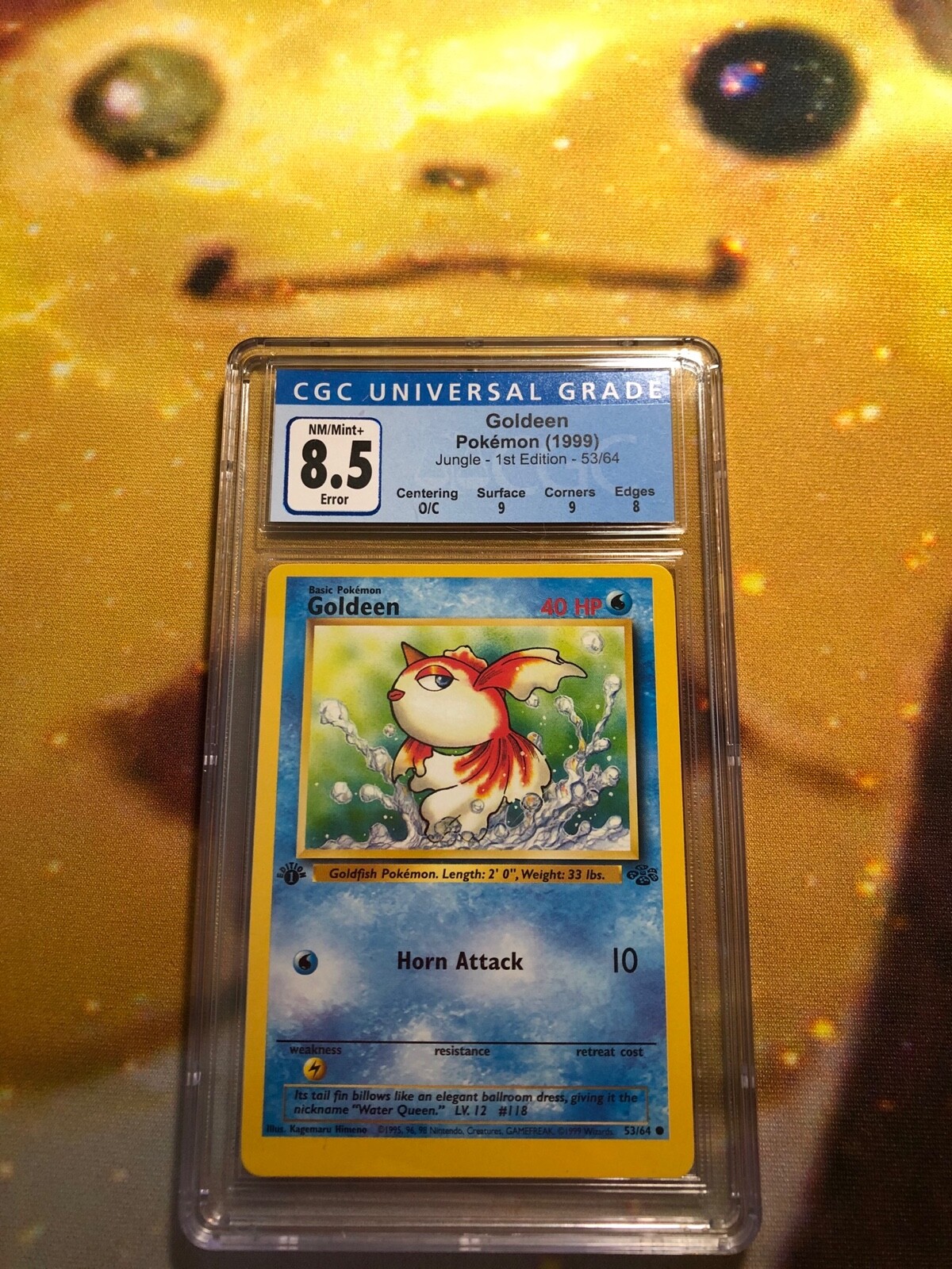 CGC 8.5 Goldeen O/C Miscut Off Center error Jungle 1st CGC 8.5 Goldeen O/C Miscut Off Center error Jungle 1st