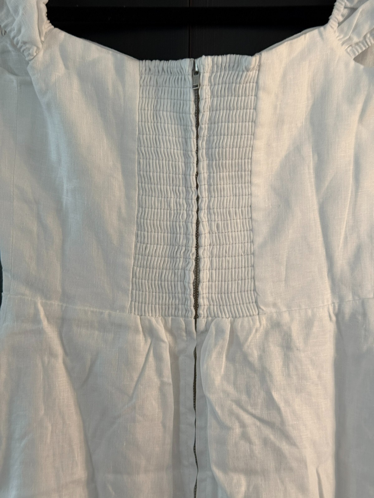 Pre-owned Reformation $248  Bridgton Linen Midi Dress | White | Size 0