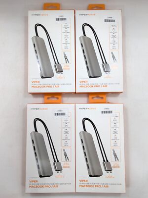 HyperDrive VIPER 10-in-2 USB-C Hub for MacBook Pro/Air HD392-SILVER  - Lot of 4