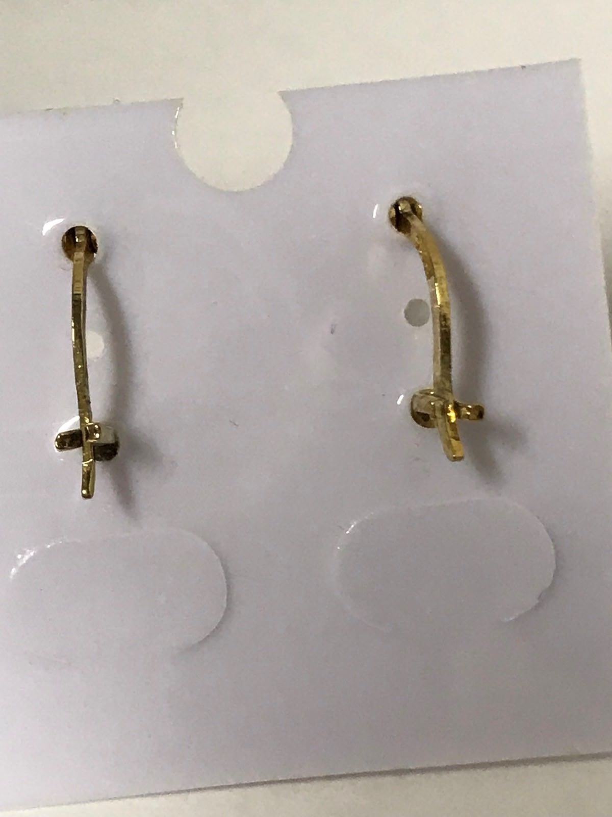 *.925 STERLING W/18 KT. GOLD PLATE HOOP PIERCED EARRINGS *NICE*