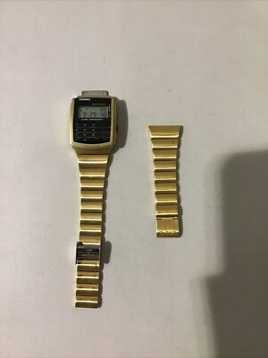 Casio #DBC611G-1D Men's Gold Tone 25 Memory Calculator Databank Watch