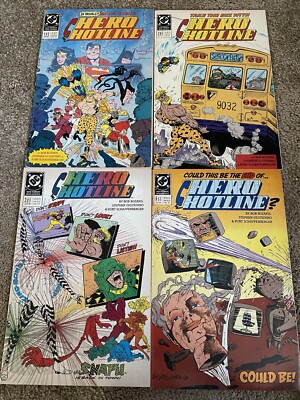 Hero Hotline Comic Lot  (Issues 1,2,3,6 of a 6 Part Series). DC-1989- VG-Fine