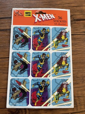 Vtg 1993 X-Men Gambit-Storm-Cyclops 36 Stickers 4 Sheets Artis New Sealed Pack