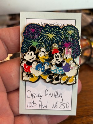 Disney Pin Blog 10th Ann. LE 250 Pin - Mickey, Minnie, Daisy & Donald Fireworks