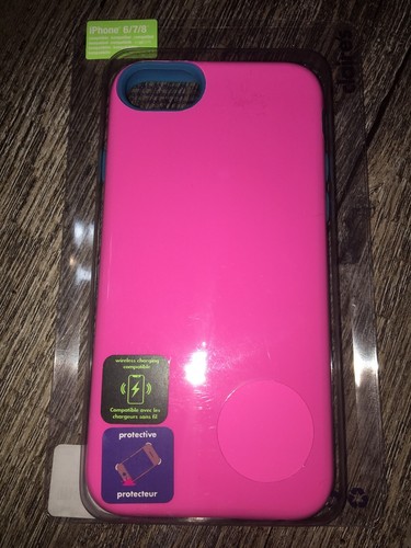 Claire's Protective Neon Pink Blue iPhone 6 7 8 Phone Case